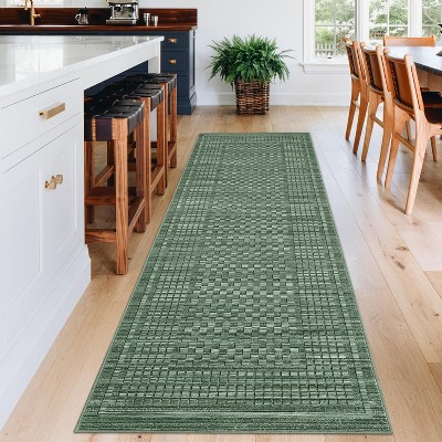 Washable Non-Slip Rugs - Hallway, Kitchen Runner - Stain Resistant Farmhouse Carpet for Bathroom, Bedroom