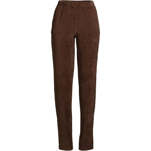 Lands' End Women's Sport Knit High Rise Corduroy Elastic Waist Pants - X  Large - Rich Coffee : Target