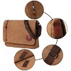 Vintage Canvas Satchel Messenger Bag for Men Women,Travel Shoulder bag 13.5" Laptop Bags Bookbag (Coffee) - 3 of 4
