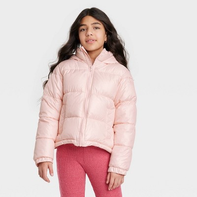 pink money puffer jacket