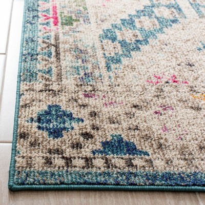 Madison 5' Square Dark Blue and Yellow Synthetic Area Rug