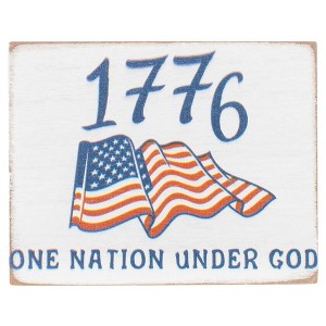 Elanze Designs 1776 One Nation Under God 3 x 4 White Wood Tabletop Block Sign - 1 of 4