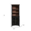 HomeRoots 72" Brown and Black Distressed Wood Dining Hutch With Two Doors - 3 of 4