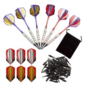 GSE 6 Pcs of 18 Grams Soft Tip Darts for Electronic Dart Board with 60 Free Dart Tips & Storage Bag (Professional) - 1 of 4