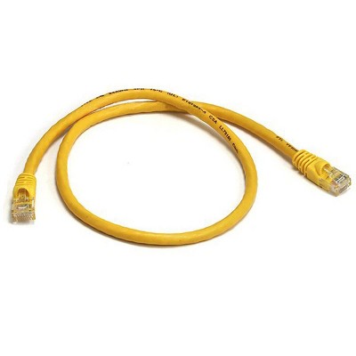 Monoprice Cat5e Ethernet Patch Cable - 2 Feet - Yellow | Network Internet Cord - RJ45, Stranded, 350Mhz, UTP, Pure Bare Copper Wire, 24AWG
