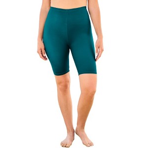 Swim 365 Women's Plus Size High-Waist Swim Bike Short - 1 of 4