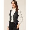 INSPIRE CHIC Women's Denim Sleeveless V Neck Button Down Casual Waistcoat Vest - 2 of 4