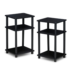 Furinno Just 3-Tier Turn-N-Tube End Table, 2-Pack, Americano/Black - 1 of 1