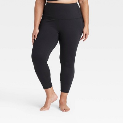 Women's Plus Size Contour Curvy High-Rise Leggings with Power Waist 25" - All in Motion™ Black 2X