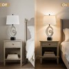 GTCLIGHTING Farmhouse Table Lamp,31.5" Bedside Lamps for Bedroom Living Room,Resin Nightstand Lamp with Linen Shade&Rotary Switch - 2 of 4