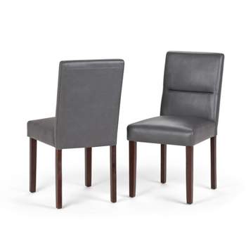 Set of 2 Seymour Parson Dining Chair Faux Leather Stone Gray - WyndenHall