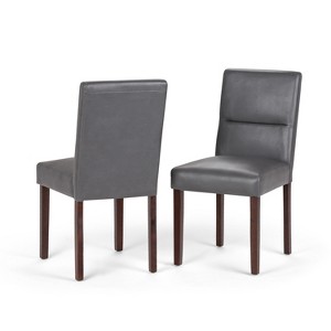 Seymour Parson Dining Chair Set of 2 Stone Gray Faux Leather - Wyndenhall, Grey Gray