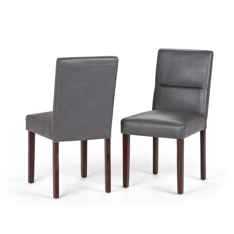 Set of 2 Seymour Parson Dining Chair Faux Leather Stone Gray - WyndenHall, 1 of 11