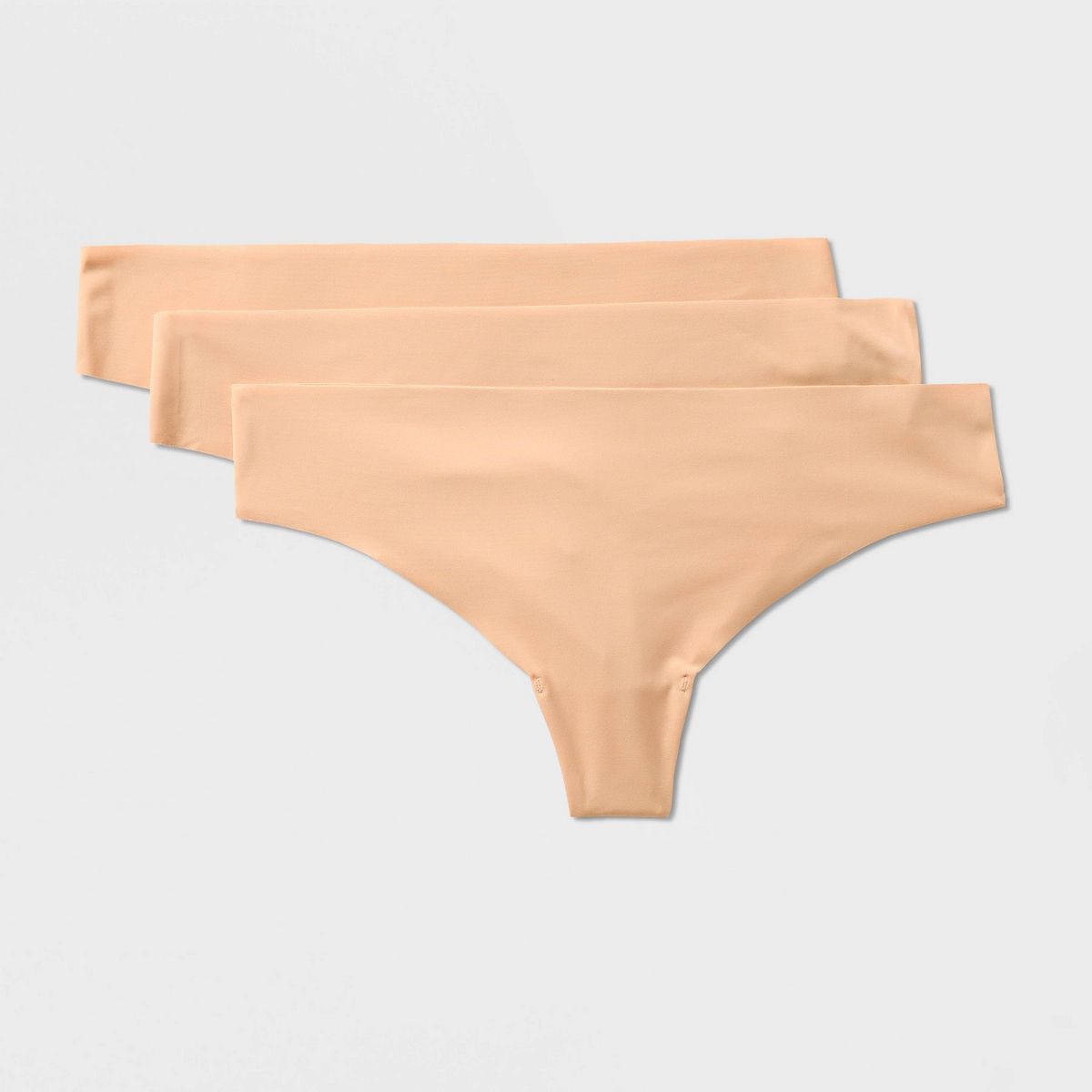 Women's 3pk Invisible Edge Thong Underwear - Auden™