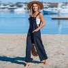 Women's Navy Square Neck Straight Leg Jumpsuit - Cupshe - image 3 of 4