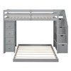 Twin over Full Separable Bunk Beds with Storage Stairs, Wood L-Shape Bunk Bed Frame with 4 Drawers and Shelves for Kids Teens Adults - 4 of 4