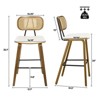 Bekrvio 26" Mid Century Modern Counter Height Bar Stools - Rattan Cane Back, Wood, PU Leather Upholstered for Kitchen Island Dining - 4 of 4