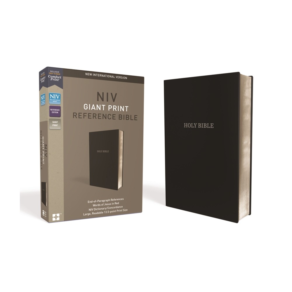 NIV, Reference Bible, Giant Print, Leather-Look, Black, Red Letter Edition, Comfort Print - Large Print by Zondervan (Leather Bound)