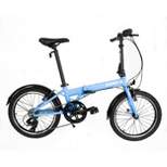 ZiZZO Via 7-Speed Aluminum 20" Folding Bike - Sky Blue