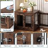 Farmhouse Dog Crate Furniture End Table ， Indoor Dog House Furniture Console，Wooden Kennel Cabinet with Double Doors for Small/Medium Dogs - 3 of 4