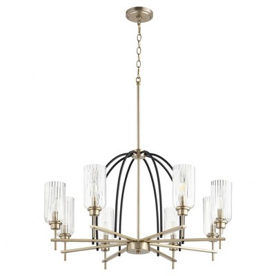 Quorum Lighting Espy 8 - Light Chandelier in  Noir/Aged Brass