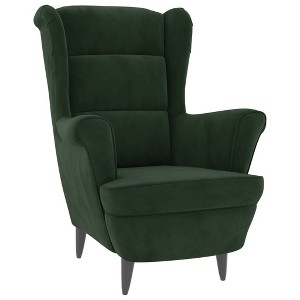 vidaXL Armchair Dark green Velvet, Plywood Standard Armchair Other - 1 of 4