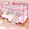 Karl Home White Twin Size Metal Bunk Bed for Kids Teens Adults, Heavy Duty Metal Bunk Bed with Ladder - 3 of 4
