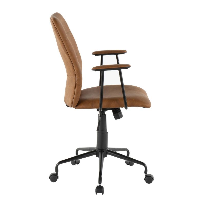 Fredrick Contemporary Office Chair Faux Leather Brown - LumiSource, 3 of 9
