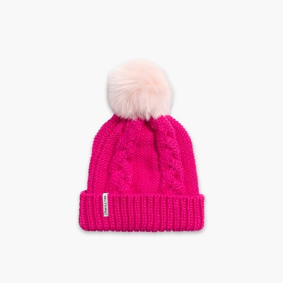 Turtle Fur Youth Girls Lizzy Faux Fur Pom Beanie