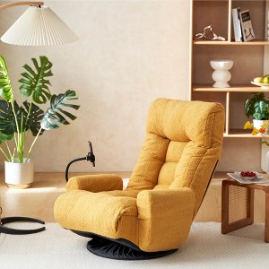 Gulches 360¡ã Rotatable 5-Position Ergonomic Lounge Chair ¨C Game Chair with Head/Waist Support, Spring Seat & Phone Holder, Folding Living Room Sofa - 1 of 4