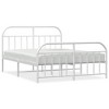 vidaXL Metal Bed Frame with Headboard and Footboard White 59.8 in.x78.7 in. - 2 of 4
