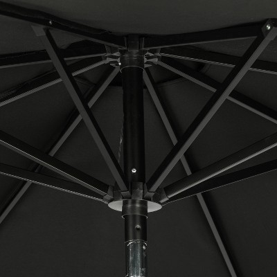 9-Foot Black Aluminum Market Patio Umbrella with Auto-Tilt