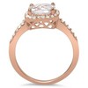 Pompeii3 2 5/8ct Cushion Morganite Vintage Halo Engagement Ring 14K Rose Gold - 3 of 4