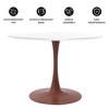 LeisureMod Bristol 35'' Modern Round Dining Table – Durable MDF Top and Wood-Transfer Cherry Steel Base for Kitchen, Dining Room, or Cafes - 3 of 4