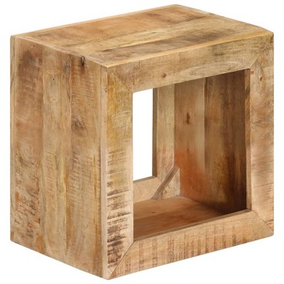 vidaXL Stool Solid Mango Wood – Stylish Side Table, Couch Table, Coffee Table, with Robust Tabletop
