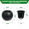 Dia Round Self Watering Pots, Self Watering Pots for Indoor Plants, Plant Pots with Built-in Drainage and Water Level Monitor, for Patio - 3 of 4