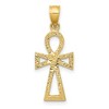 Black Bow Jewelry 14k Yellow or Rose Gold Small Ankh Cross Pendant, 10 x 26mm - 3 of 4