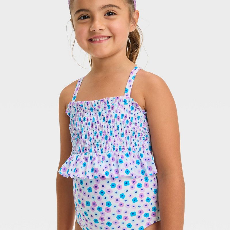Toddler Girls' Smocked One Piece Swimsuit - Cat & Jack™, 3 of 7