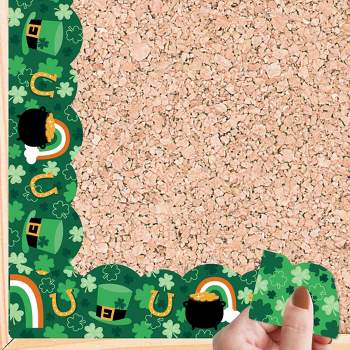 Big Dot of Happiness Lucky St. Patrick's Day - Scalloped Classroom Decor - Bulletin Board Borders - 51 Feet