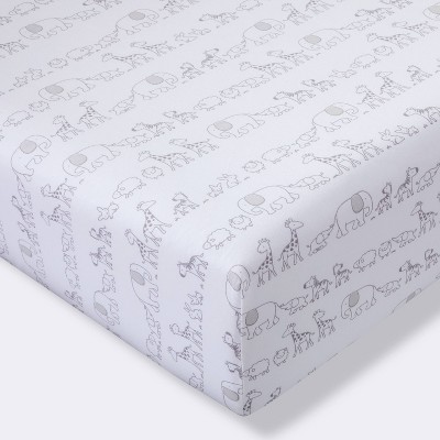 Fitted Crib Sheet Two by Two - Cloud Island™ Gray