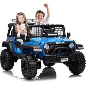 24V Electric Truck with Parent Remote Control, Spring Suspension, 2 Speeds, LED Headlight & Music Player, Kids Electric Vehicle for Aged 3-8 Years - 1 of 4