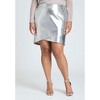 ELOQUII Women's Plus Size Metallic Faux Leather Skirt - 3 of 4