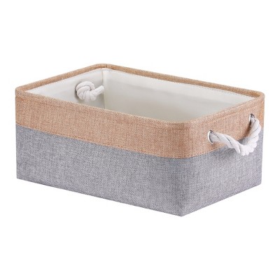 Unique Bargains Fabric Collapsible Storage Organizer Basket with Handles