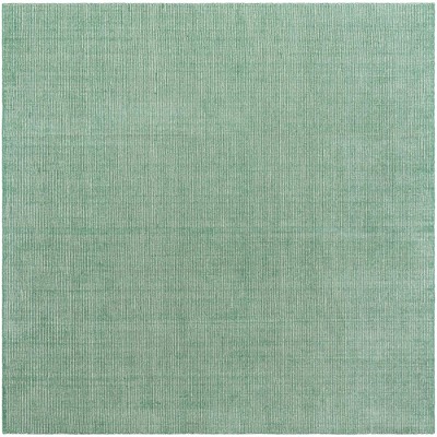Hand-Knotted Green Wool Square Indoor Area Rug