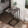 C Shaped End Table, Small Side Tables for Sofa and Bed, Couch Table That Slides Under for Living Room, Bedroom, Home Office, Small Spaces - 2 of 4