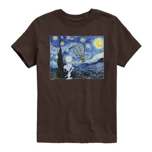 Boys' - Peanuts - Starry Night Short Sleeve Graphic T-Shirt - 1 of 4