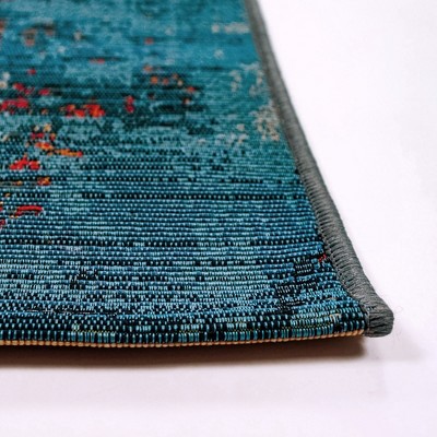 Coastal Charm Blue Synthetic 5' x 7' Reversible Indoor/Outdoor Rug