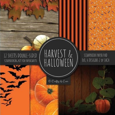 Harvest & Halloween Scrapbook Paper Pad 8x8 Scrapbooking Kit for Papercrafts, Cardmaking, Printmaking, DIY Crafts, Orange Holiday Themed, Designs,