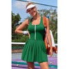 Attraco Women's Color Block Tennis Dress with Built in Shorts and Bra Pleated Golf Dress Seamless Athletic Dress With Zipped Front - 2 of 4