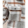 Coolmee Women's Plaid Coats Shacket Winter Outfits Long Sleeve Button Down Shirts Jacket with Side Pockets - 4 of 4